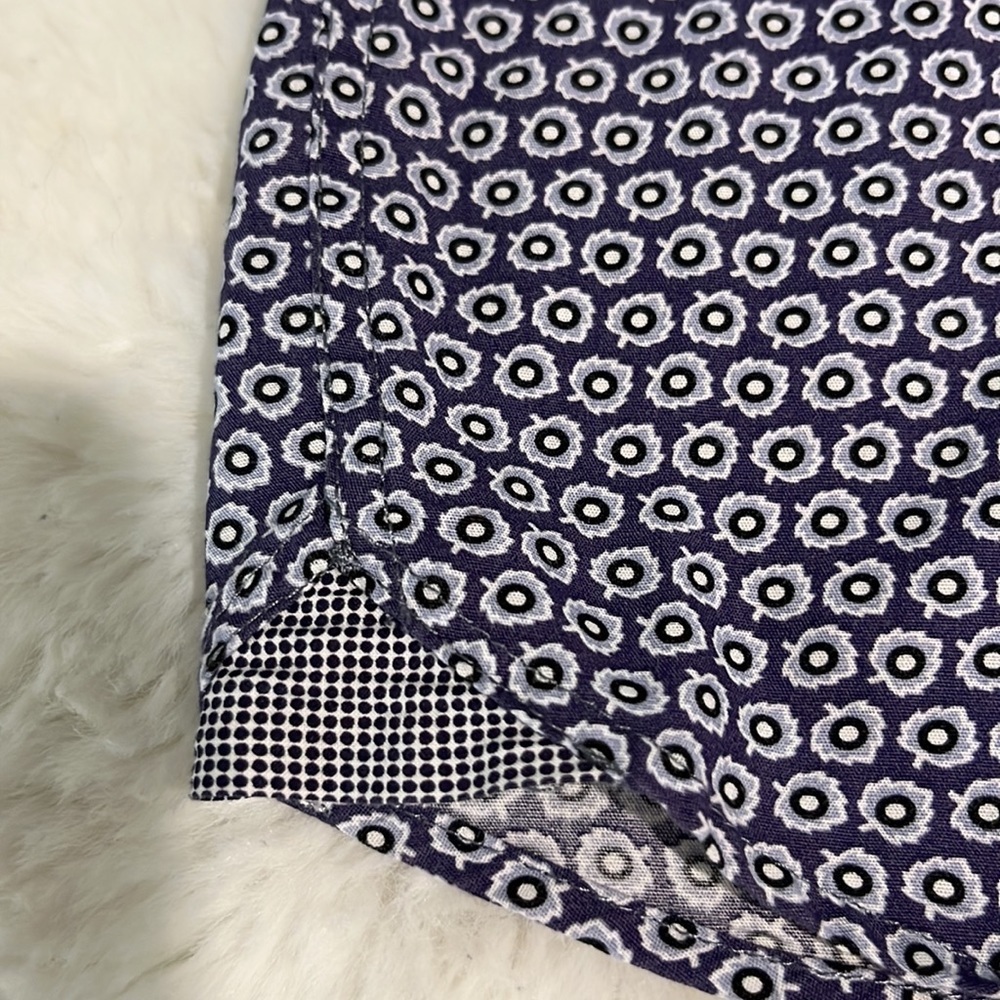 Ted Baker XXL Button Down Shirt Purple/Blue Print Long Sleeve Shirt Modern Fit - Picture 12 of 12